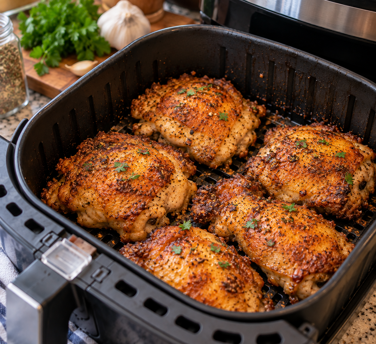 Homemade Crispy Air Fryer Chicken Thighs